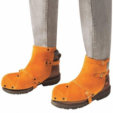 Steiner Shoe Spats, Side Split, Cowhide, PR, Cowhide, 7 in Length, Brown, Universal 12184