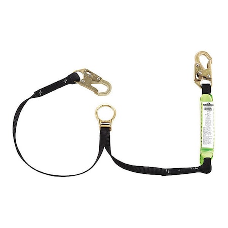 Peakworks Shock Absorbing Lanyard, 6 ft. Length, Snap Hook, 1 Leg(s), 310 lb Weight Capacity V8104356