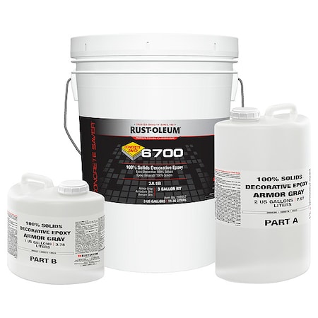 Rust-Oleum Epoxy Coating, High Gloss Finish, Armor Gray, Solvent Base 388957