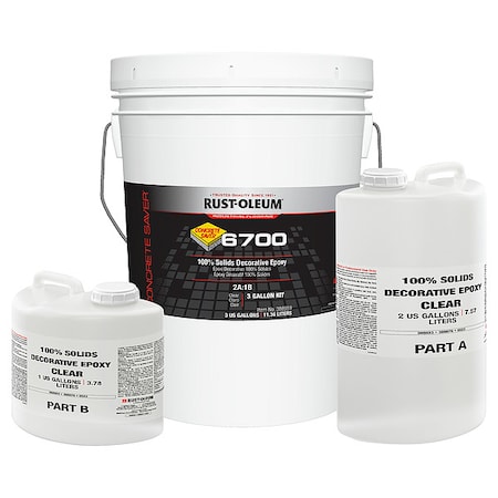 Rust-Oleum Epoxy Coating, High Gloss Finish, Clear, Solvent Base 388959