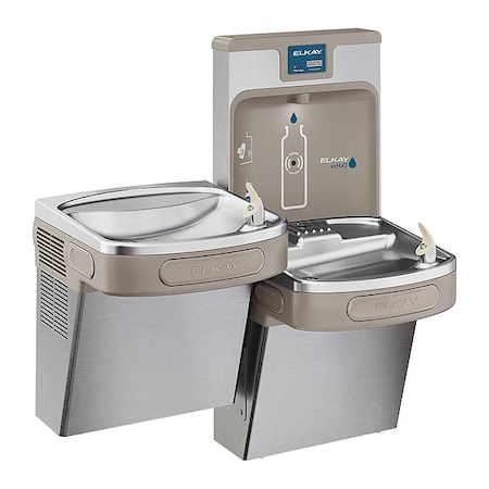 Elkay Drinking Fountain with Bottle Filler On-Wall Mount, 2 Levels, Silver, Indoor LZSTL8WSSP