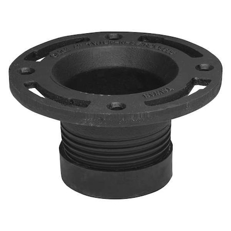 Oatey Toilet Flange, Black, Cast Iron, 4" 43653
