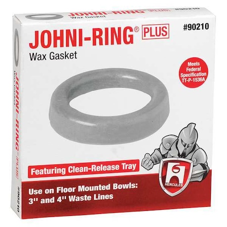 HERCULES Toilet Bowl Ring, Standard, Wax, 3in-4in 90210