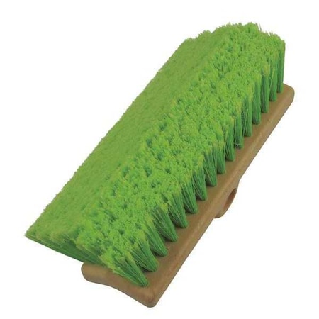 Michigan Brush 6 in W Scrub Brush, 7 5/8 in L Handle, 10 in L Brush, Green, Plastic, 10 in L Overall SR52062