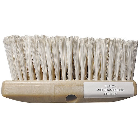 Michigan Brush 2 1/2 in W Car Wash Brush, Not Applicable L Handle, 10 in L Brush, White, Plastic SR21136