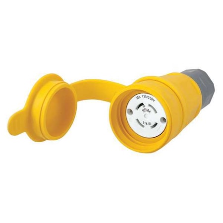 Hubbell Wiring Device-Kellems Watertight Locking Connector, L14-30R, 30 A, 125/250V AC, Single Phase, 3 Pole, Screw Terminals HBL29W74