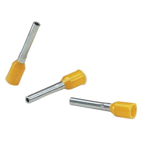 PANDUIT Ferrule, 24 AWG, PP, Yellow, 15/32in., PK500 FSD73-8-D