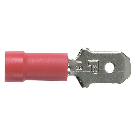 Panduit Male Disconnect, Vinyl, 0.98 in., PK100 DV18-250MB-CY