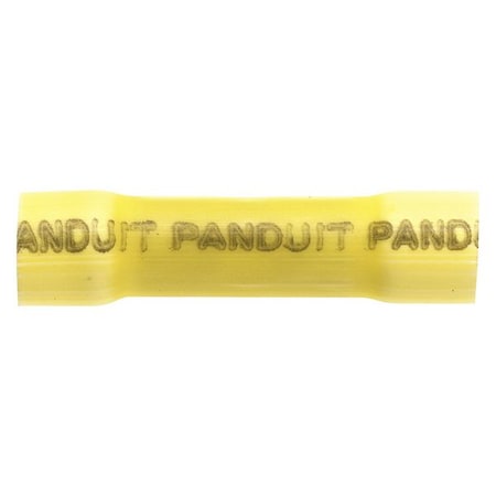 Panduit Butt Splice Wire Connector, 10 AWG Max, Yellow, Vinyl Insulation, 600 V, 25 PK BSV10X-Q
