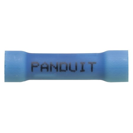 Panduit Butt Splice Wire Connector, 14 AWG Max, Blue, Vinyl Insulation, 600 V, 50 PK BSV14X-L