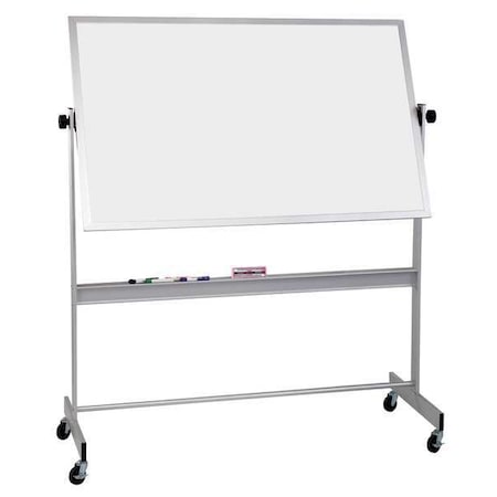 Mooreco Dry Erase Board, Porcelain, 48 in, 96 in, Aluminum Frame, White, Gloss 668AH-DD