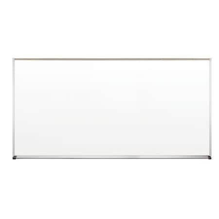 Mooreco Dry Erase Board, Porcelain, 48 in, 96 in, Aluminum Frame, White, Gloss 202AH