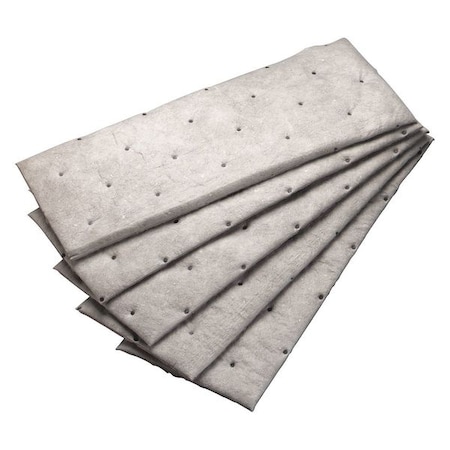 3M Sorbent Pad, 31 gal, 7 1/2 in x 20 1/2 in, Oil, Gray, Polyester, Polypropylene M-PD720GG