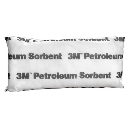 3M Sorbent Pillow, 13 gal, 7 in x 15 in, Oil, White, 16 PK T-30
