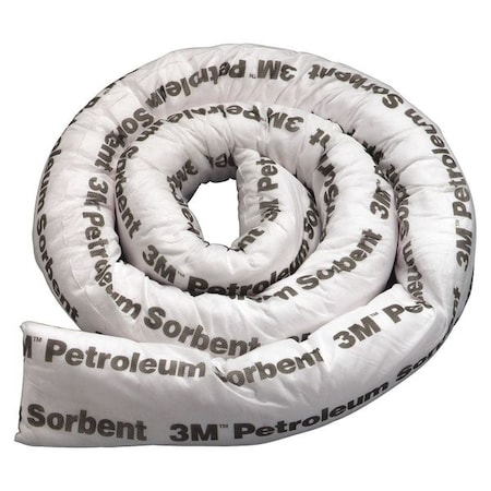 3M Absorbent Boom, Petrleum, 8 ft. L, PK6 T-8