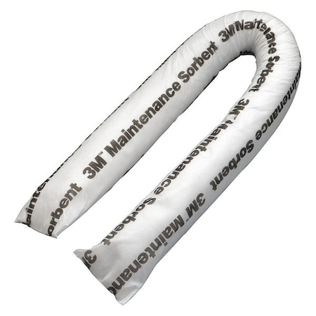 3M Absorbent Boom, Maintenance, 4 ft. L, PK12 M-MB304