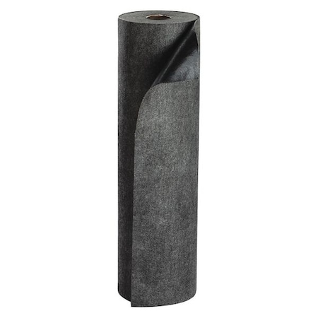 3M Sorbent Roll, 10 gal, 3 ft x 300 ft, Oil, Gray, Polyester, Polypropylene, Synthetic Fibers M-RGC36100E