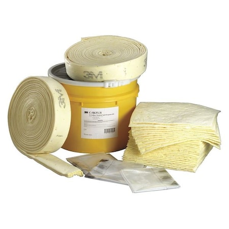 3M Spill Kit, 31 gal Volume Absorbed per Kit, 20 gal Capacity, Drum, Yellow, 41 C-SKFL31