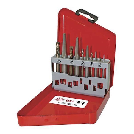 Malco Screw Extractor Kit, Steel, Straight Flute SEK1