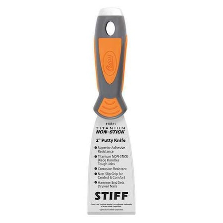 Clauss Putty Knife, Stiff, 2", Titanium 18811