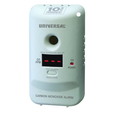 Universal Security Instruments Carbon Monoxide Alarm, 85 dB at 10 ft, 10 Year Permanent Power Sealed Battery, Electrochemical MCD305SB