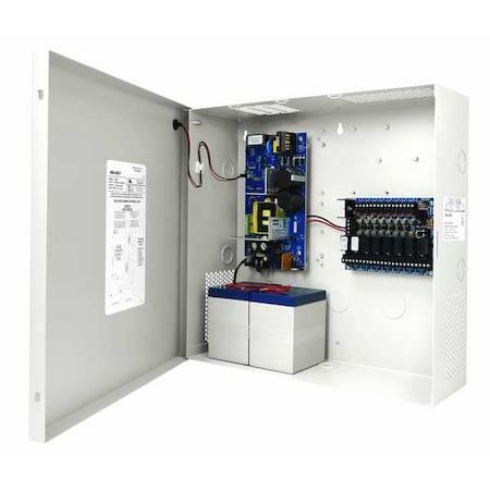 Securitron Power Supply, Steel, 14" L, 14" W, 4.75" H AQD6-8F8R2