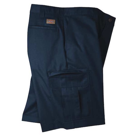 Dickies Cargo Shorts, Poly/Cotton Twill, Navy, 40 LR542NV-40