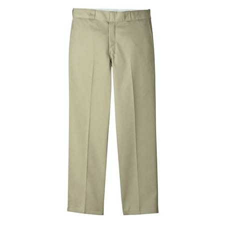 Dickies Work Pants, Poly/Cotton, Khaki, 32x30 P874KH 32 30 | Zoro