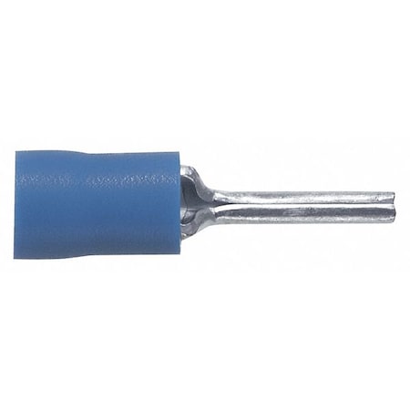 Panduit Pin Terminal, 14 AWG, 600 V, Vinyl Insulated, Blue, Crimp Termination Only, 100 PK PV14-P47-C