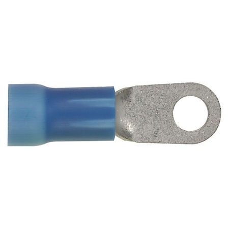 Panduit Ring Terminal, #10 Stud Size, 6 AWG, 600 V, Vinyl Insulated, Blue, 10 PK PV6-10R-X