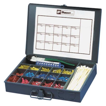 Panduit Wire Connector & Terminal Kit, 14 AWG, Assorted, Crimp Termination Only K1-PNKIT