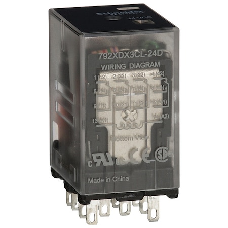 Schneider Electric Plug-In, General Purpose Relay, Square, 6 A, 14 Pins, Faston Connector 792XDXC-24A
