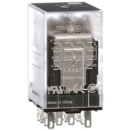 Schneider Electric Plug-In, General Purpose Relay, Square, 3 A, 14 Pins, Faston Connector 792XDX3C-12D