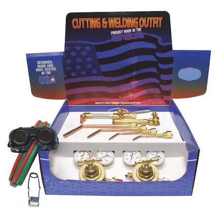 Uniweld Gas Welding Outfit, Roughneck(R) Series, Acetylene, 9/16 in -18, B, 780A, -3, -5, 4-1 OPH1-780A