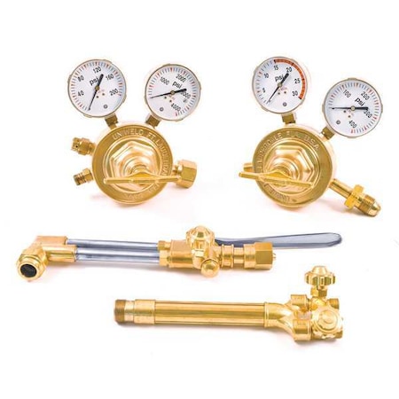 Uniweld Gas Welding Outfit, Fabricator(R) Series, Acetylene, 9/16 in -18, B, 780A KV780A