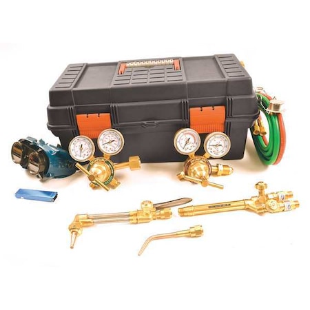 Uniweld Gas Welding Outfit, AMERIFLAME Series, Acetylene, 9/16 in -18, B, MD1350CA, 13-0 HS-MDUF