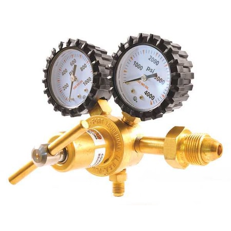Uniweld Specialty Gas Regulator, Nitrogen, Single Stage, CGA 580, 0.965"-14 Inlet, 1/4 in Outlet, 800 psig RHP800