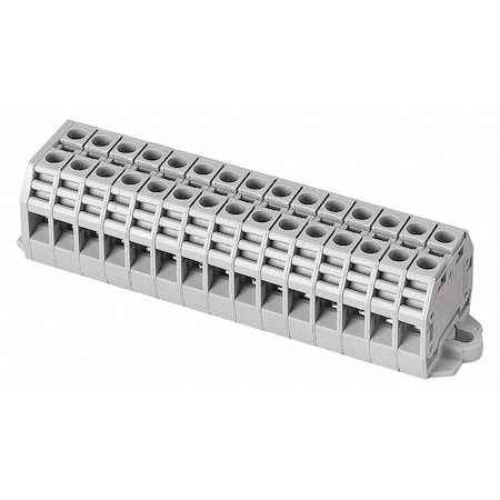 Eaton Bussmann Terminal Block, 20A, 300V, Gray, PK100 P20S-GY-01