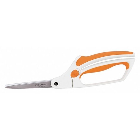FISKARS Scissors, 8in L, Orange/White, Ambidextrous 199110-1007