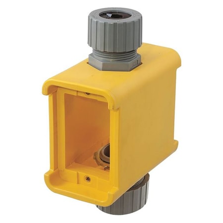 Hubbell Wiring Device-Kellems Electrical Box, 19 cu in, Outlet Box Type, 2 Gangs, Thermoplastic Elastomer, Rectangular Shape HBL3090F