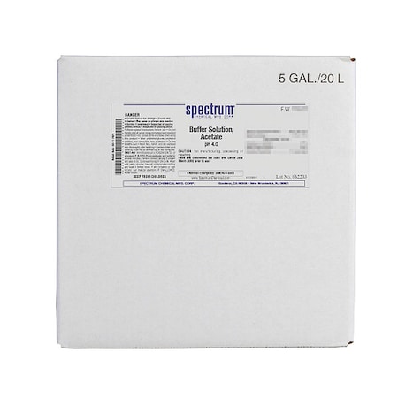 Spectrum Chemical Buffer Solution, pH 4.0, Acetate, 20L B-195-20LT56
