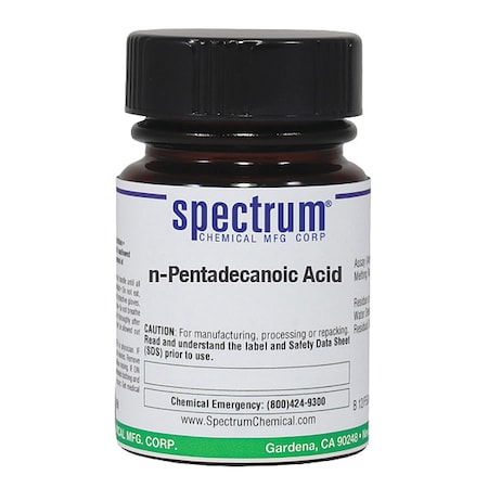 Spectrum Chemical N-Pentadecanoic Acid, 5g, CAS 1002-84-2 P2355-5GM