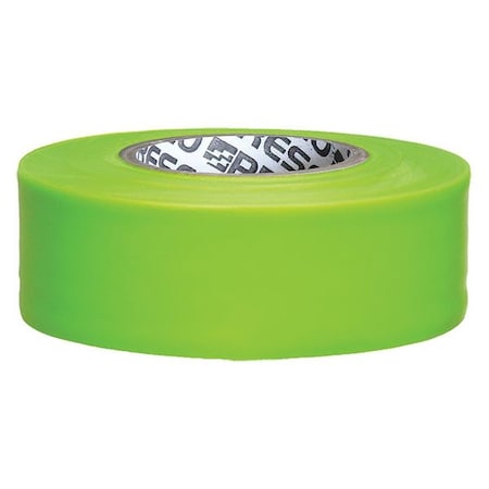 Zoro Select Flagging Tape, No Legend, Fluorescent Green, 1 3/16 in Wide x 150 ft Length, Vinyl, 5 mil ARLG-200