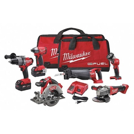 Milwaukee Tool M18 Fuel Cordless Combination Kit, 6 pcs., 5.0Ah 2896-26