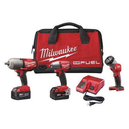 Milwaukee Tool Cordless Combination Kit, 3 pcs., 5.0Ah, FUEL 2896-23