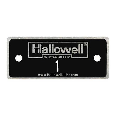 Hallowell Number Plate, Numbers 1 to 10, Aluminum NPH1-10