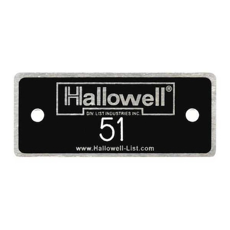 Hallowell Number Plate, Numbers 51 to 100, Aluminum NPH51-100