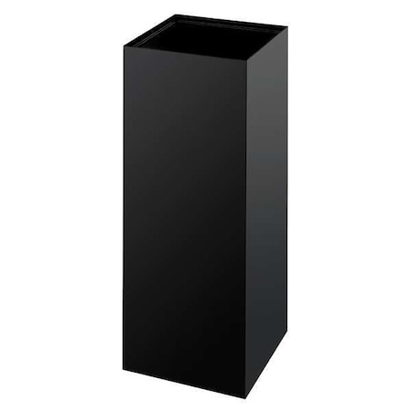 Safco 37 gal Square Recycling Bin, Open Top, Black, Steel, 1 Openings 2983BL