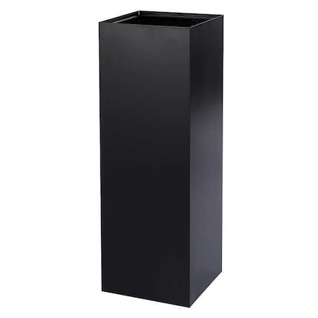 Safco 42 gal Square Recycling Bin, Open Top, Black, Steel, 1 Openings 2984BL