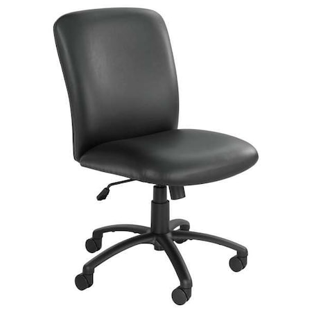 Safco Uber Chair, Black Seat, Black Back, 27 in W Seat: 20-3/4" L 44-3/4" H, No Arm, Vinyl Seat 3490BV